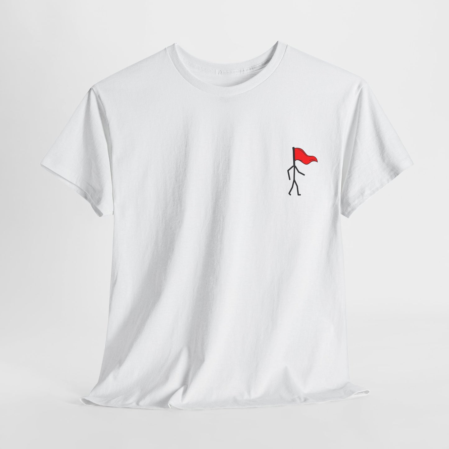 Small Walking Red Flag Unisex Heavy Cotton Tee