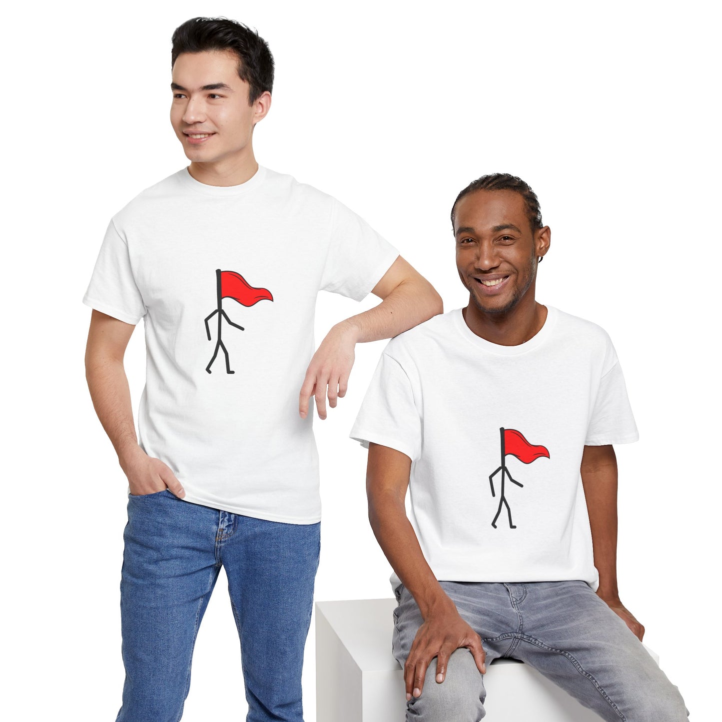 Walking Red Flag Unisex Cotton T-Shirt