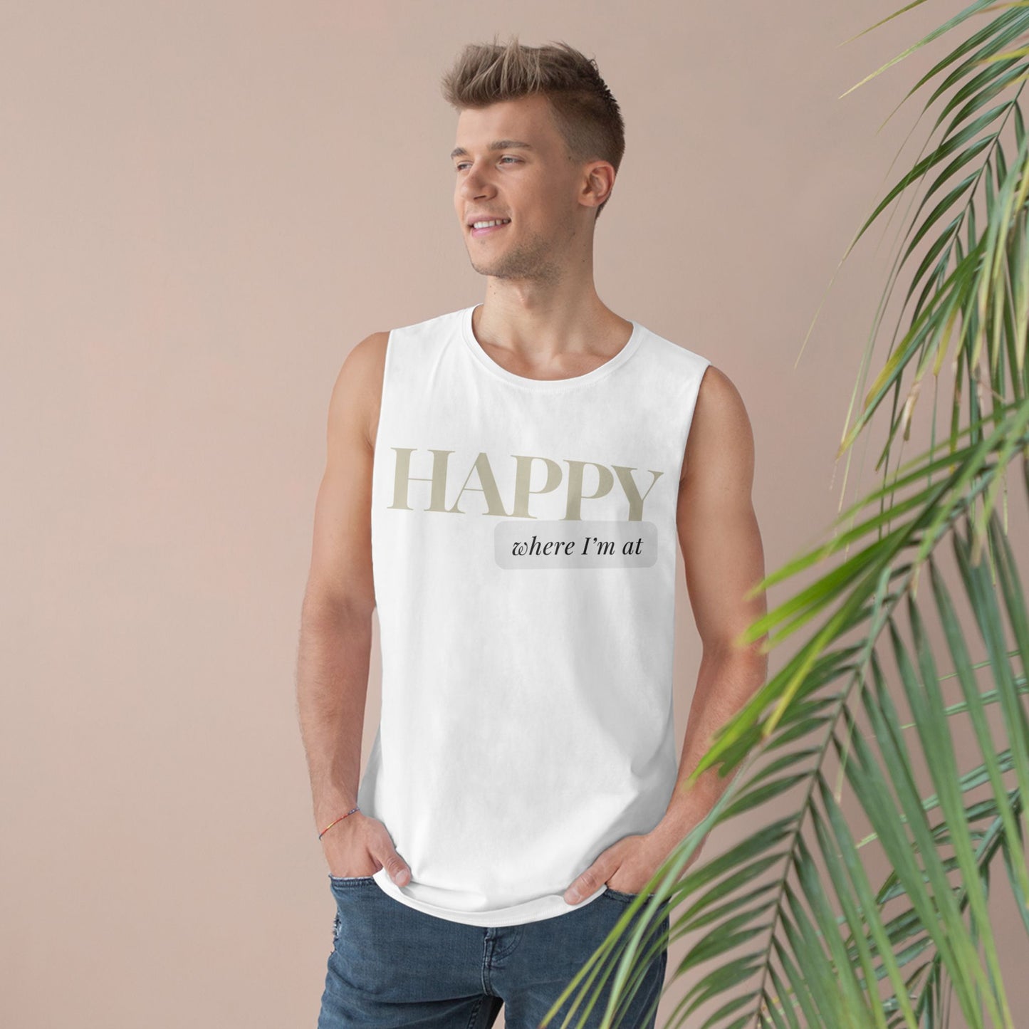 Happy where I'm at Unisex Barnard Tank