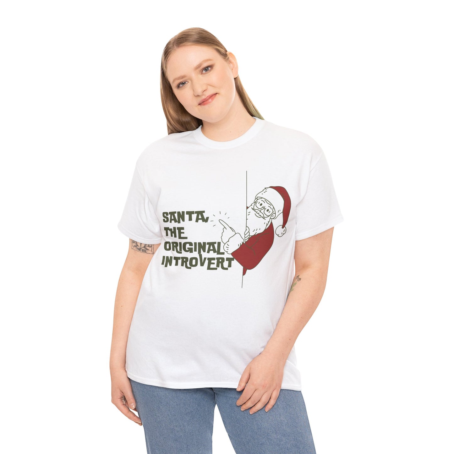 Santa.  The Original Introvert Unisex Heavy Cotton Tee