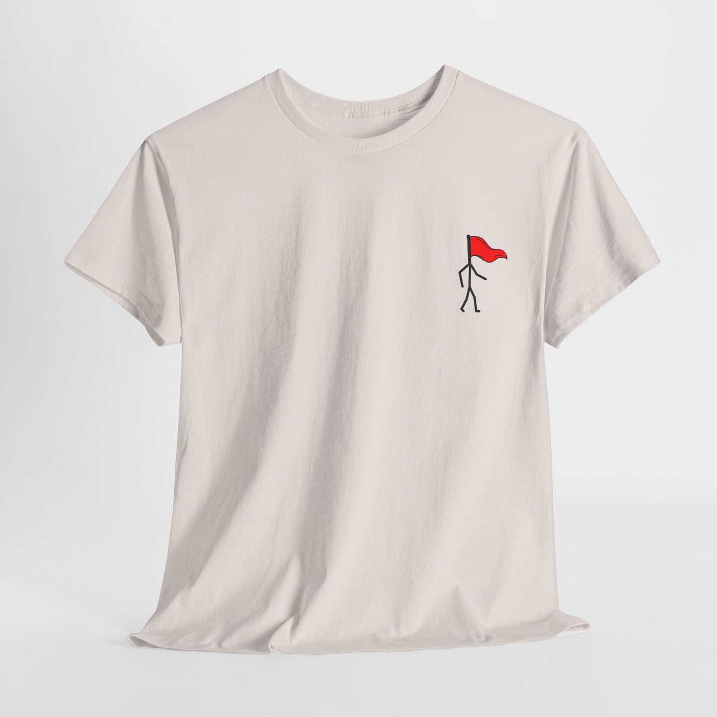 Small Walking Red Flag Unisex Heavy Cotton Tee