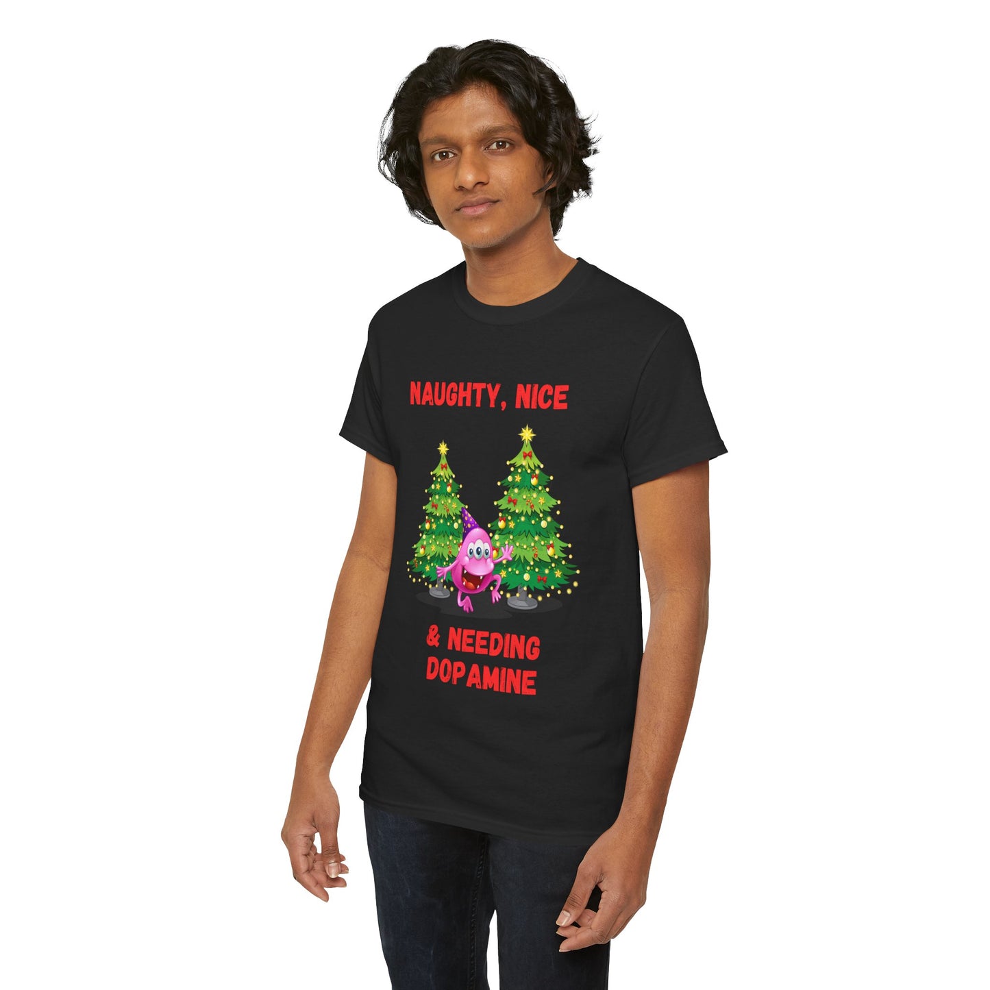 Naughty, Nice & Needing Dopamine Unisex Heavy Cotton Tee