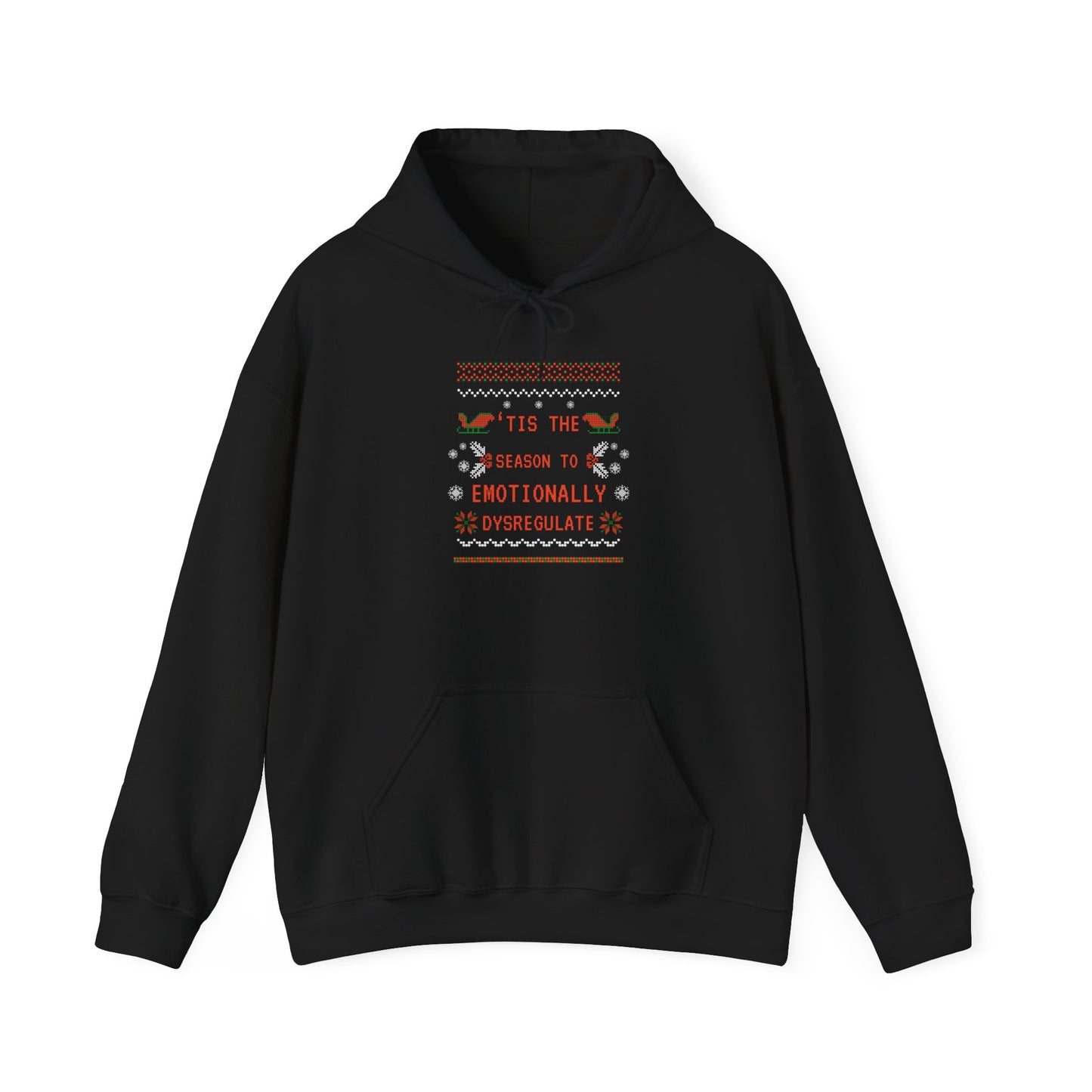 Vintage Christmas Unisex Hoodie 'Tis the Season to Emotionally Dysregulate