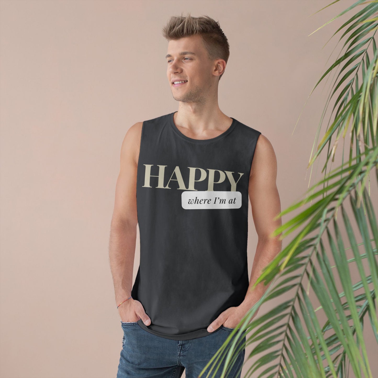 Happy where I'm at Unisex Barnard Tank