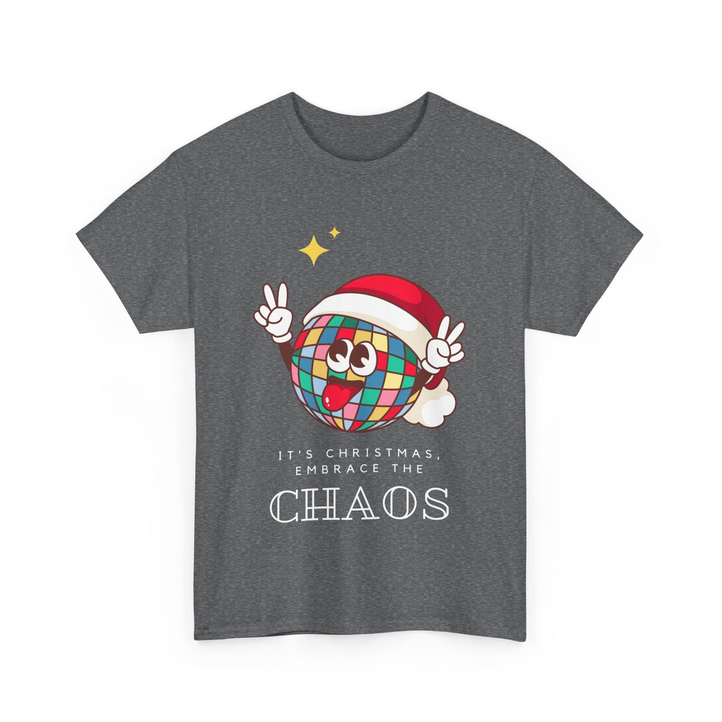 Christmas Embrace The Chaos Unisex Heavy Cotton Tee