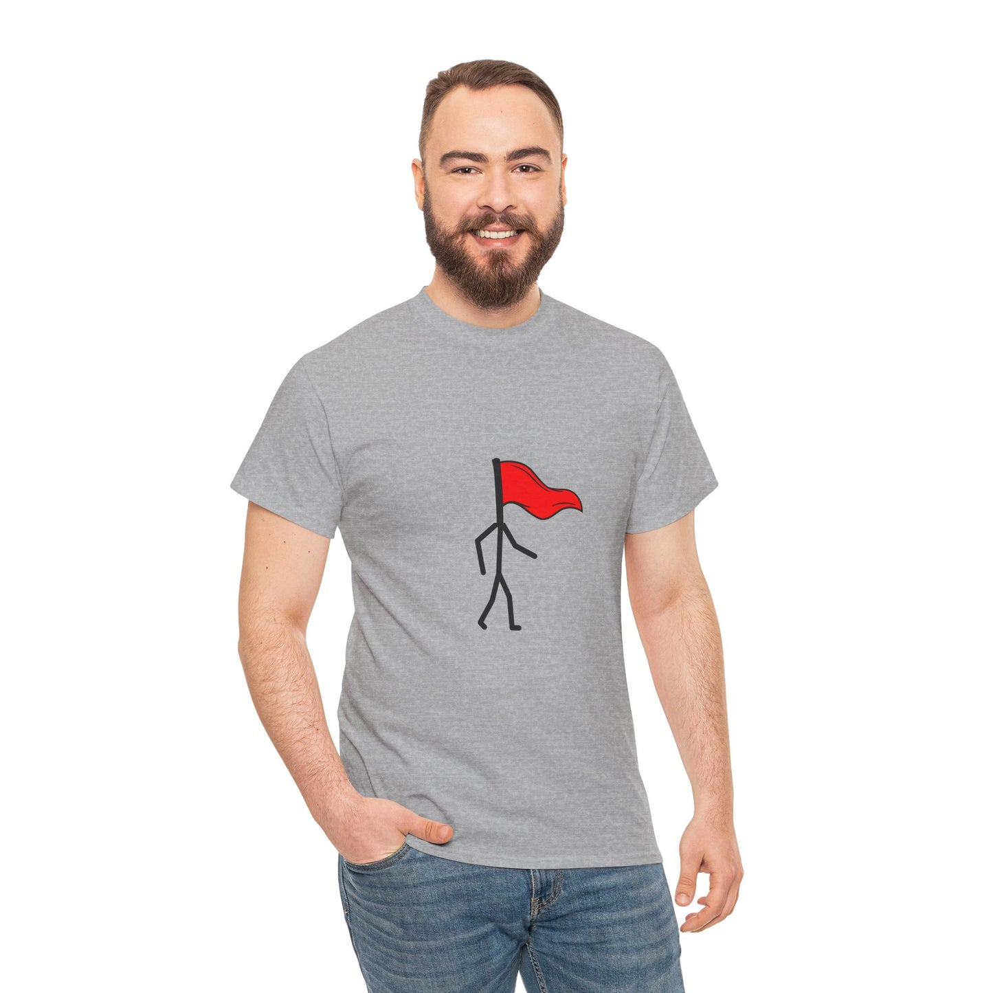 Walking Red Flag Unisex Cotton T-Shirt