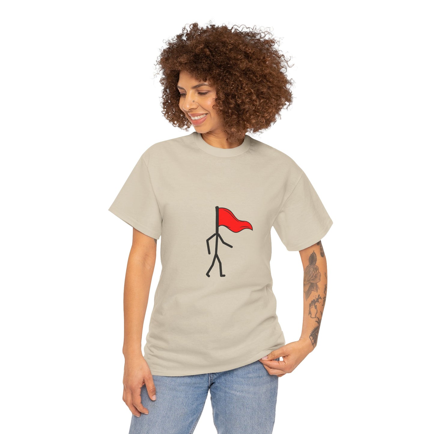 Walking Red Flag Unisex Cotton T-Shirt