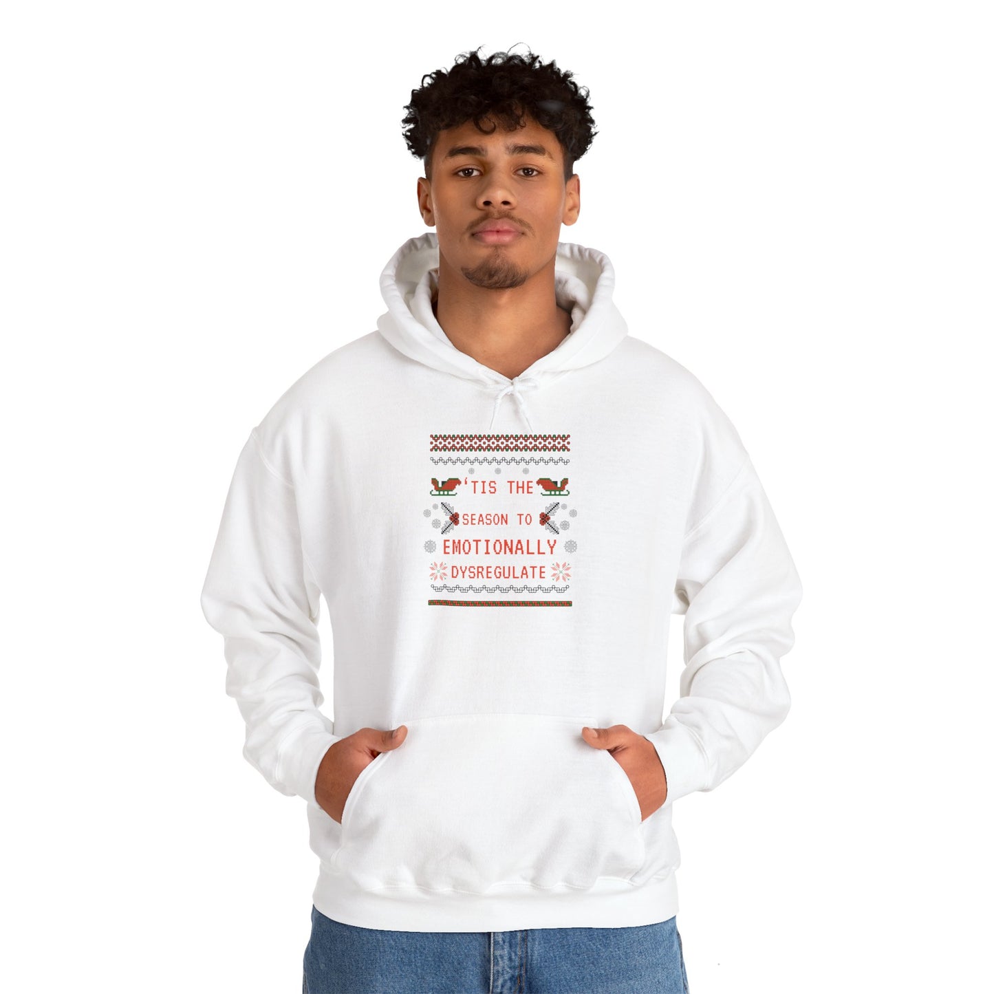 Vintage Christmas Unisex Hoodie 'Tis the Season to Emotionally Dysregulate