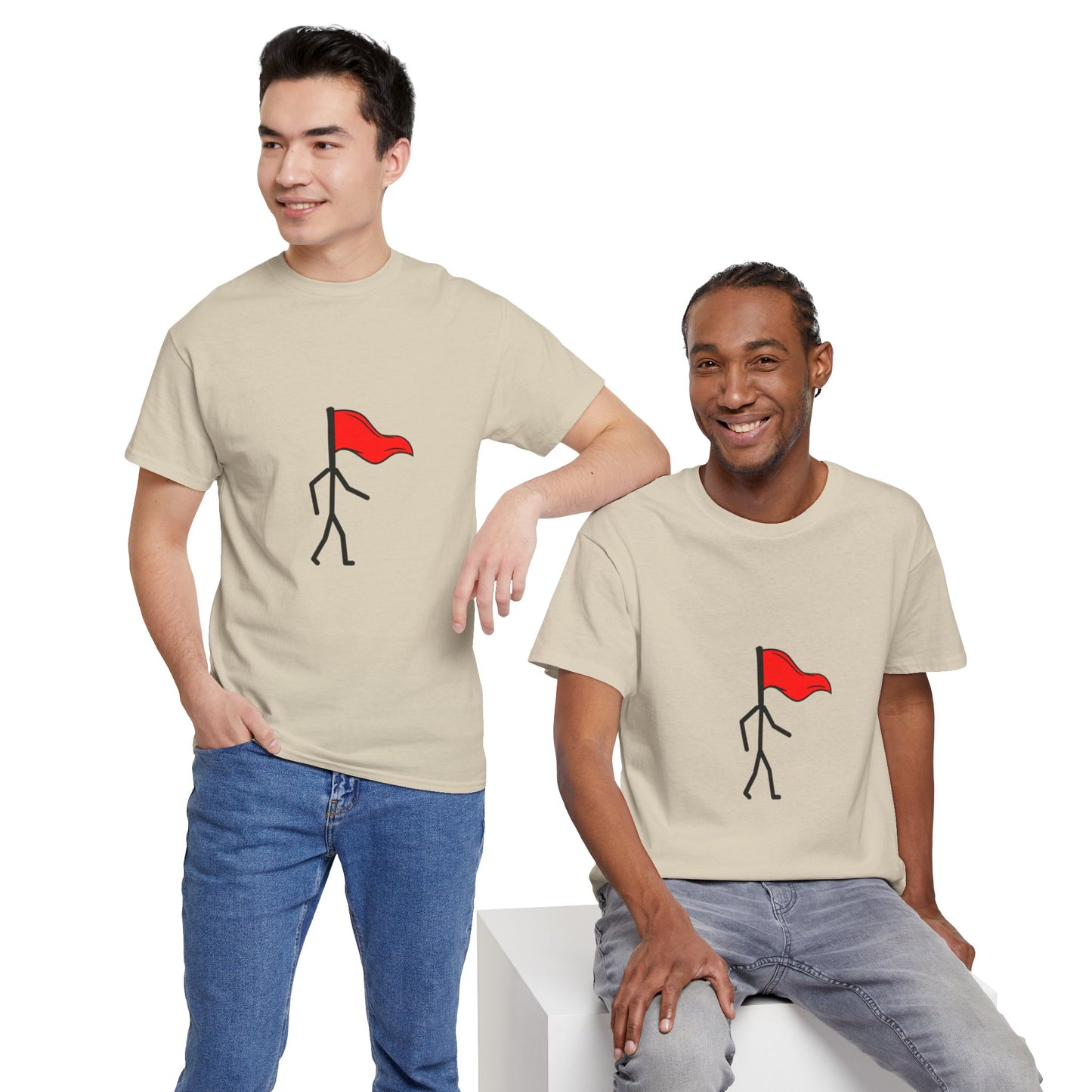 Walking Red Flag Unisex Cotton T-Shirt