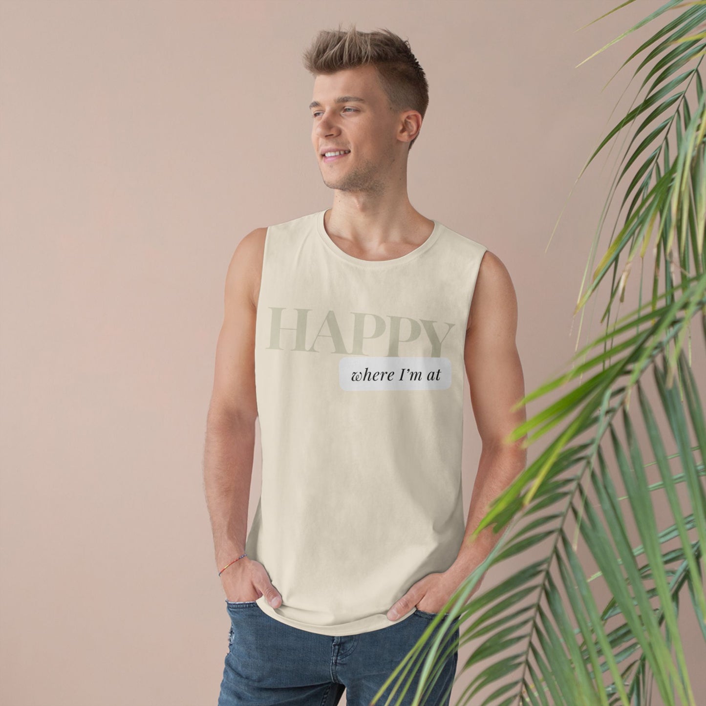 Happy where I'm at Unisex Barnard Tank