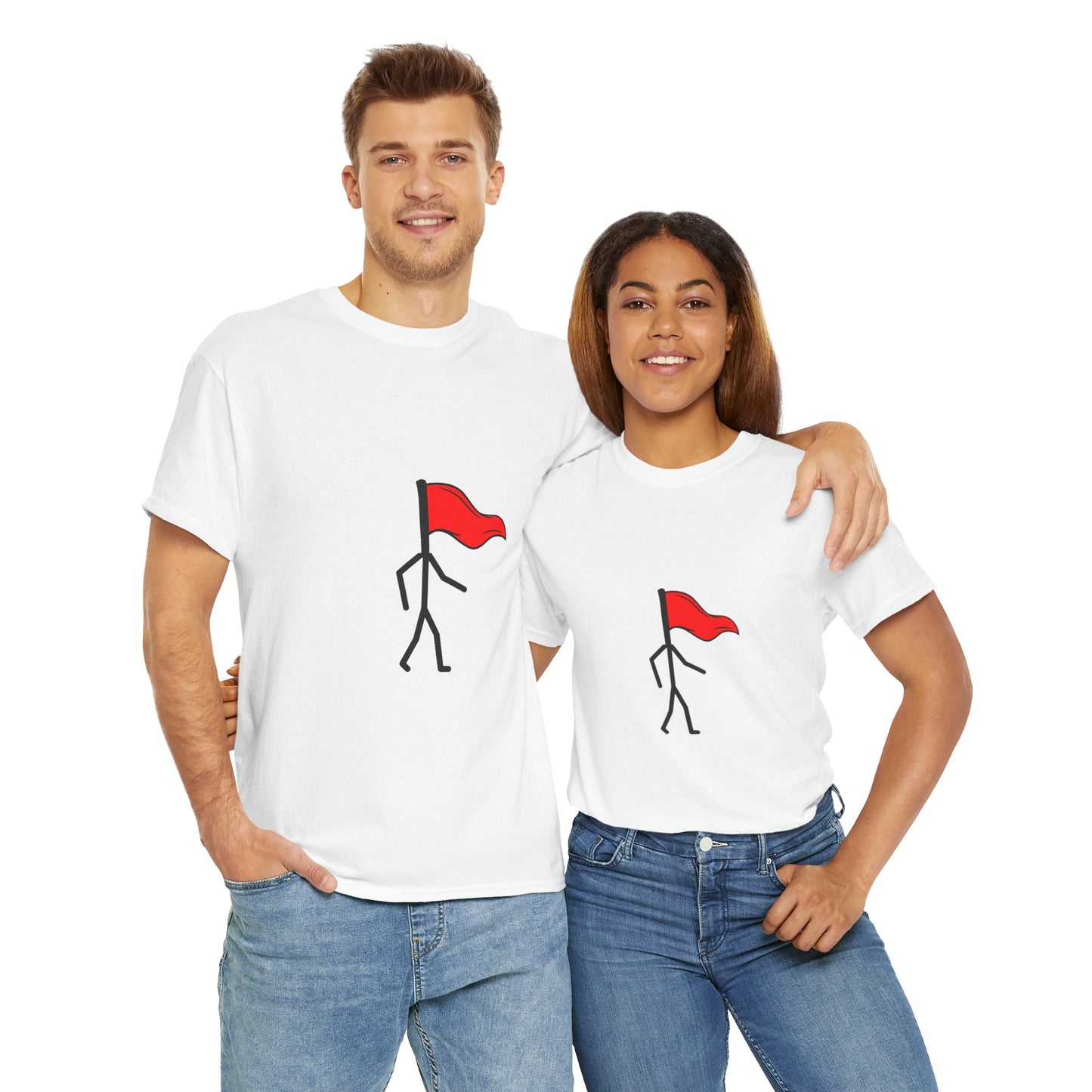 Walking Red Flag Unisex Cotton T-Shirt