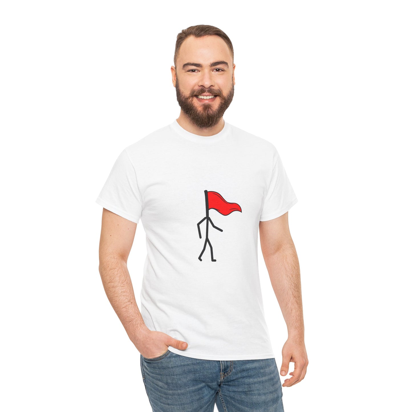 Walking Red Flag Unisex Cotton T-Shirt