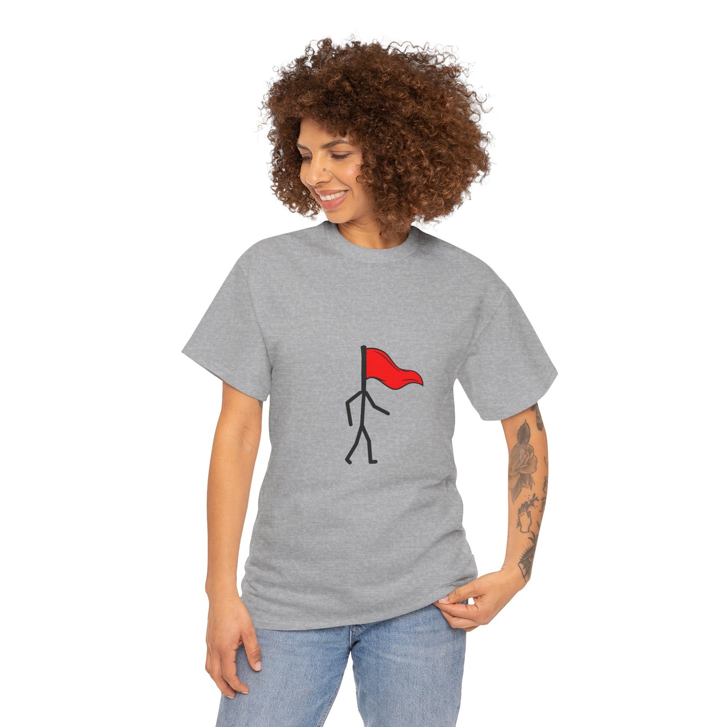 Walking Red Flag Unisex Cotton T-Shirt