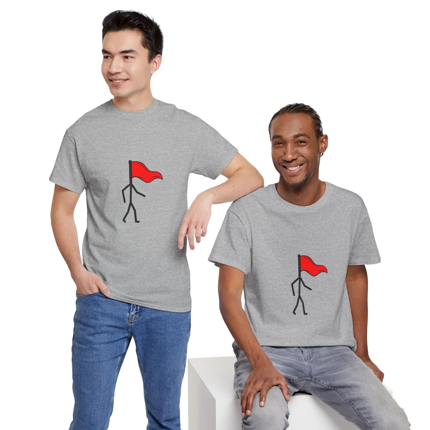 Walking Red Flag Unisex Cotton T-Shirt