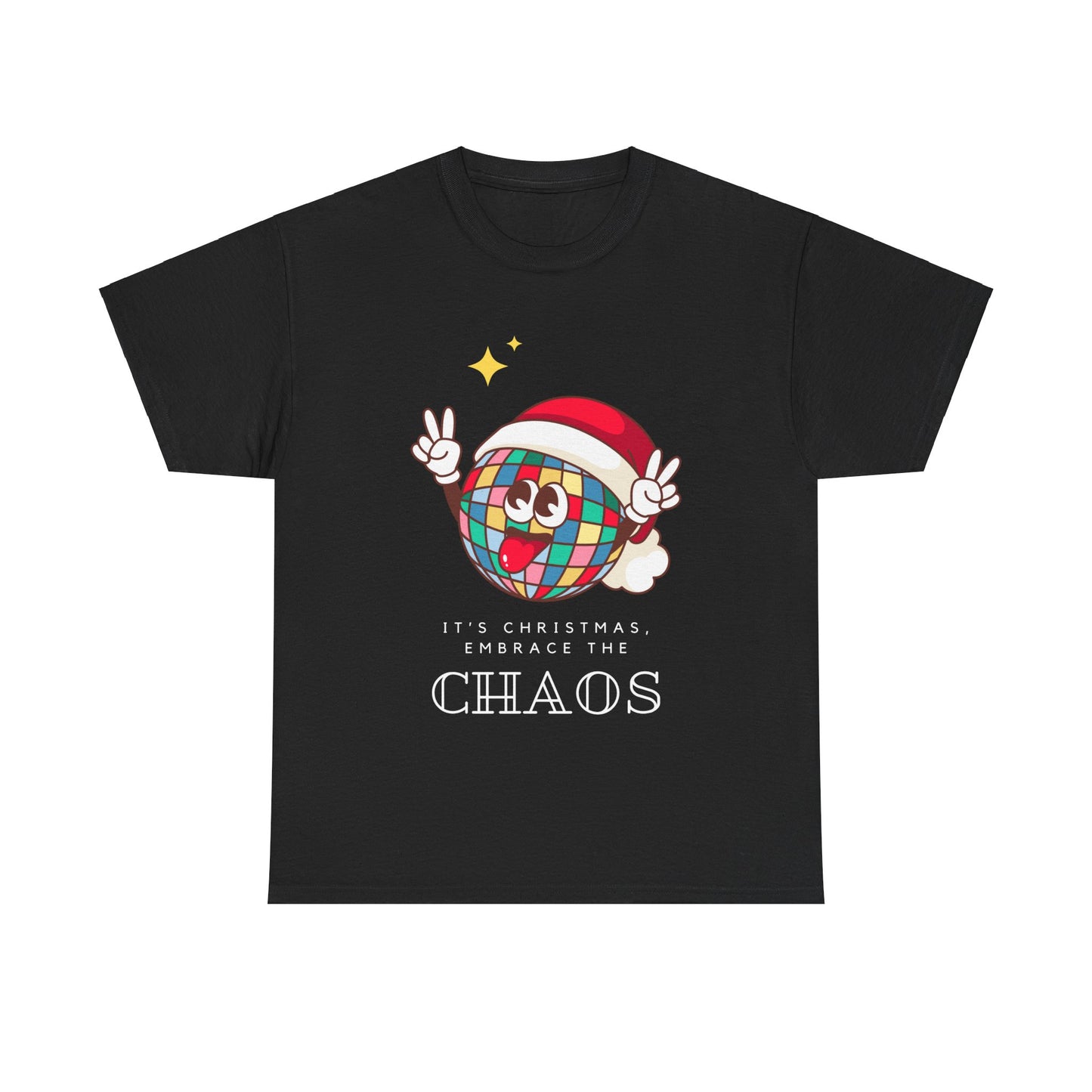 Christmas Embrace The Chaos Unisex Heavy Cotton Tee