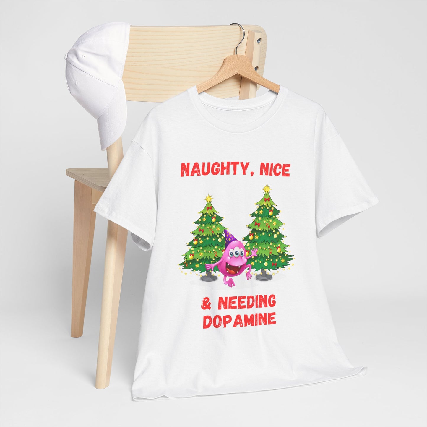 Naughty, Nice & Needing Dopamine Unisex Heavy Cotton Tee