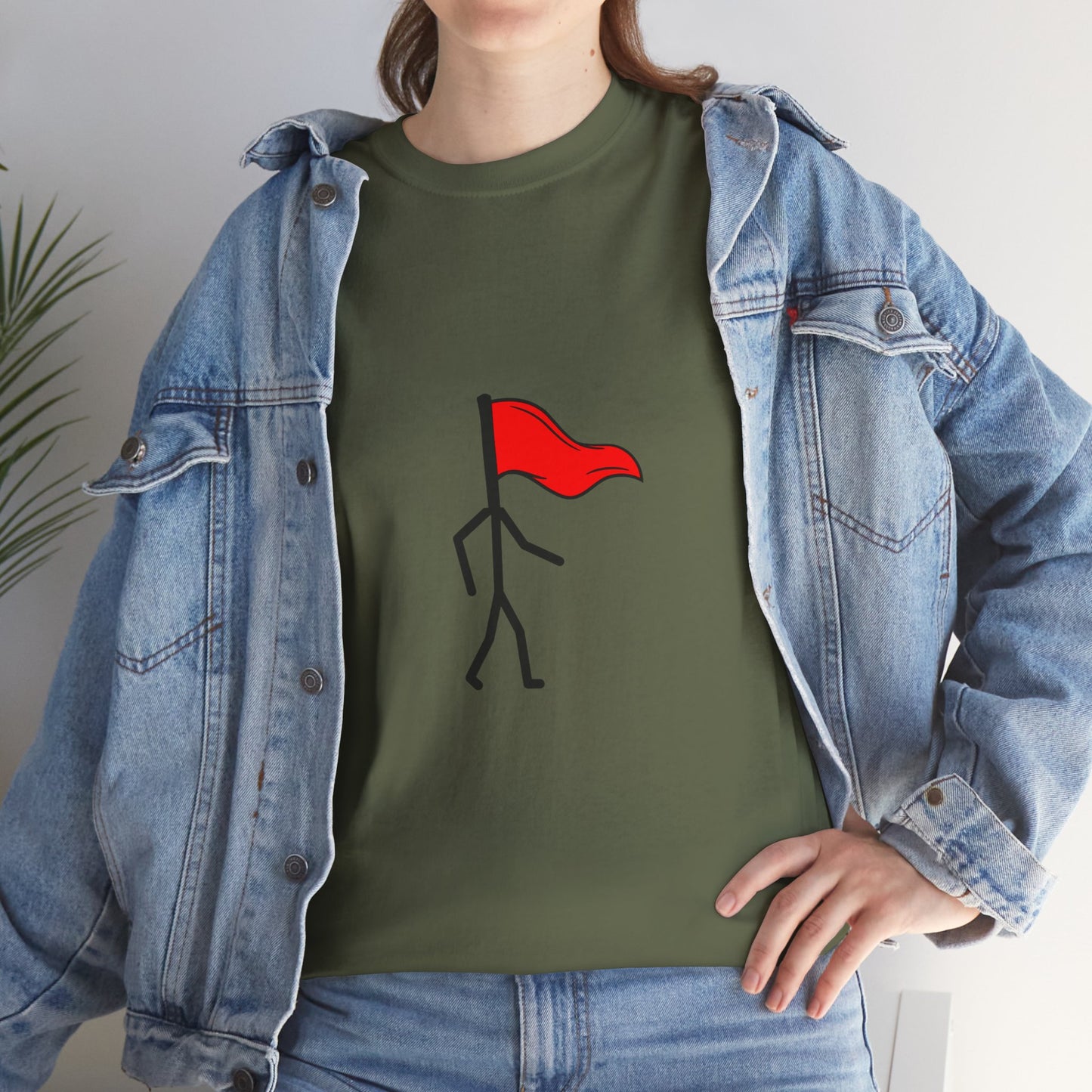 Walking Red Flag Unisex Cotton T-Shirt