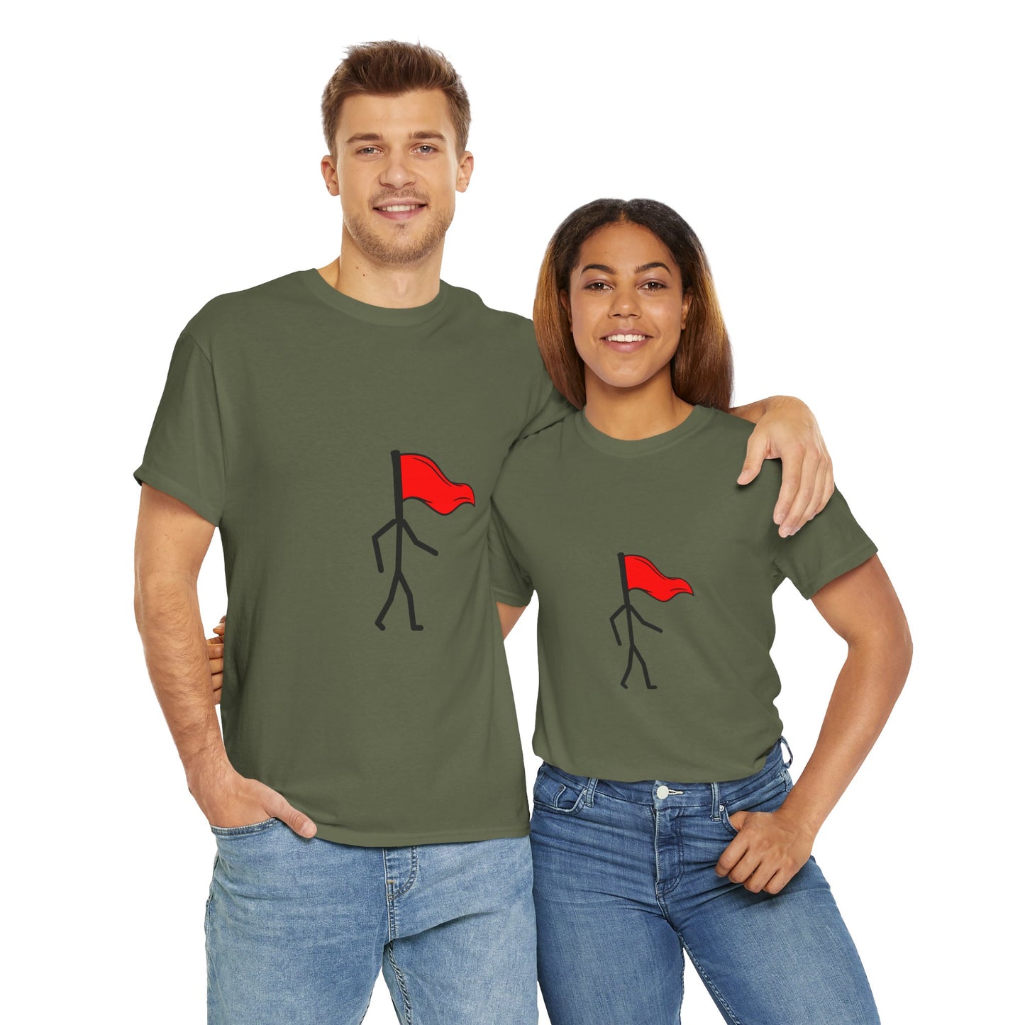 Walking Red Flag Unisex Cotton T-Shirt