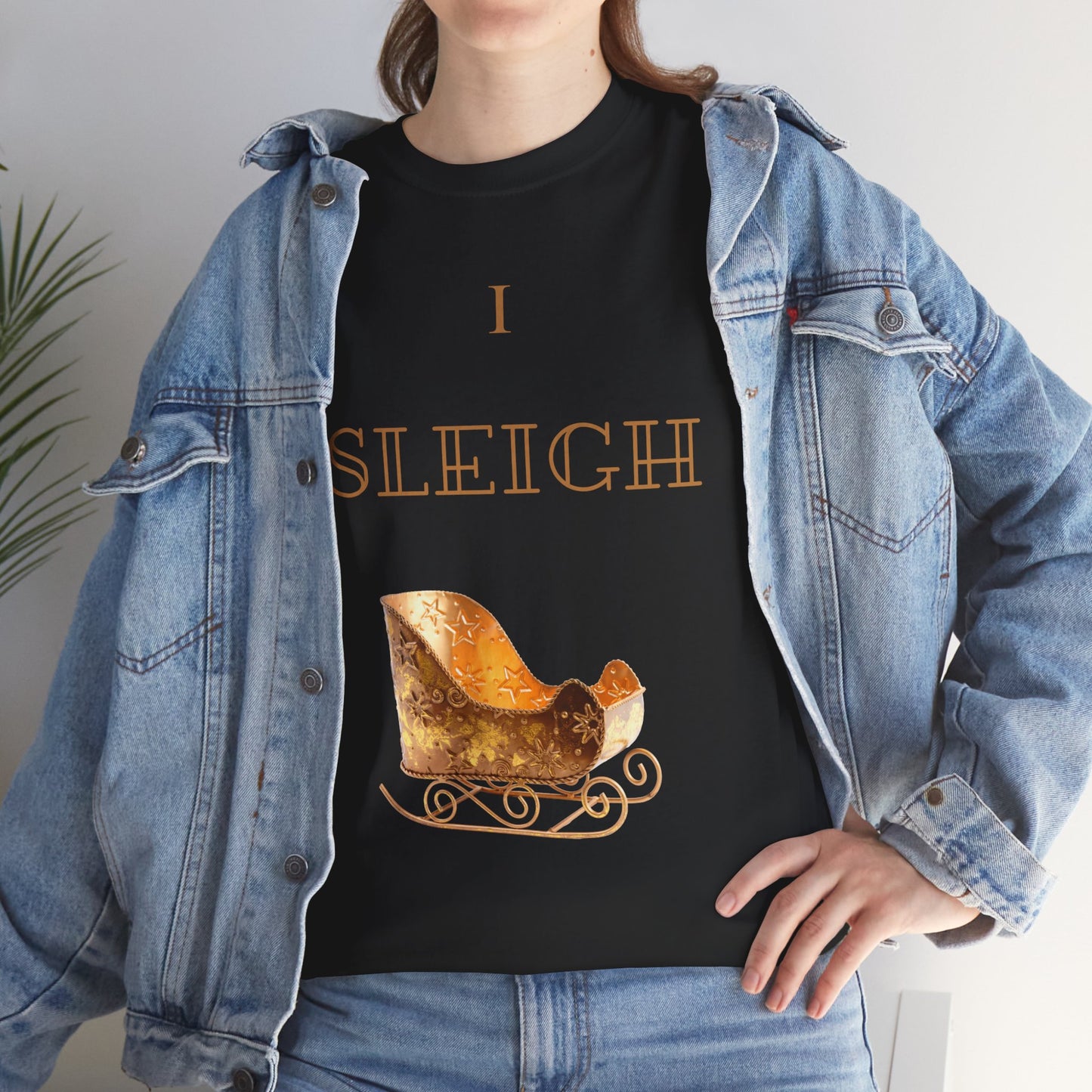 I Sleigh Holiday Unisex Heavy Cotton Tee