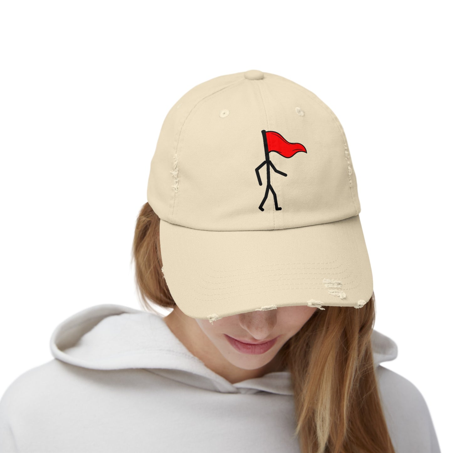 Bandera roja andante - Gorra unisex desgastada