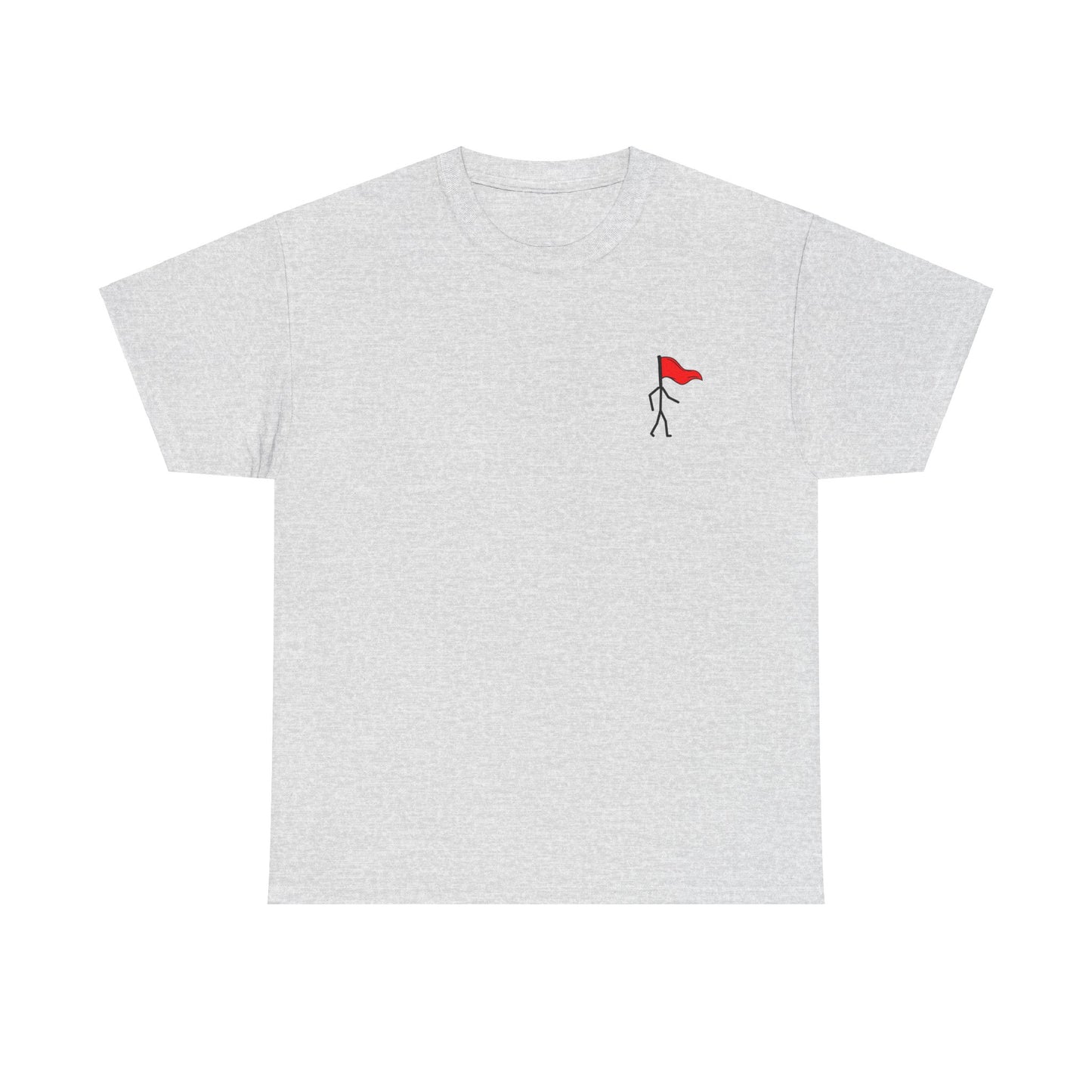 Small Walking Red Flag Unisex Heavy Cotton Tee