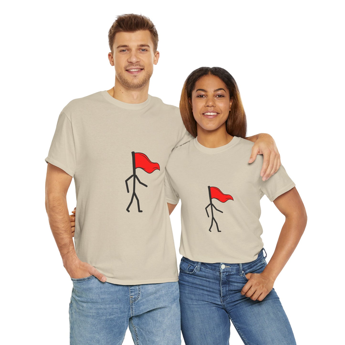 Walking Red Flag Unisex Cotton T-Shirt