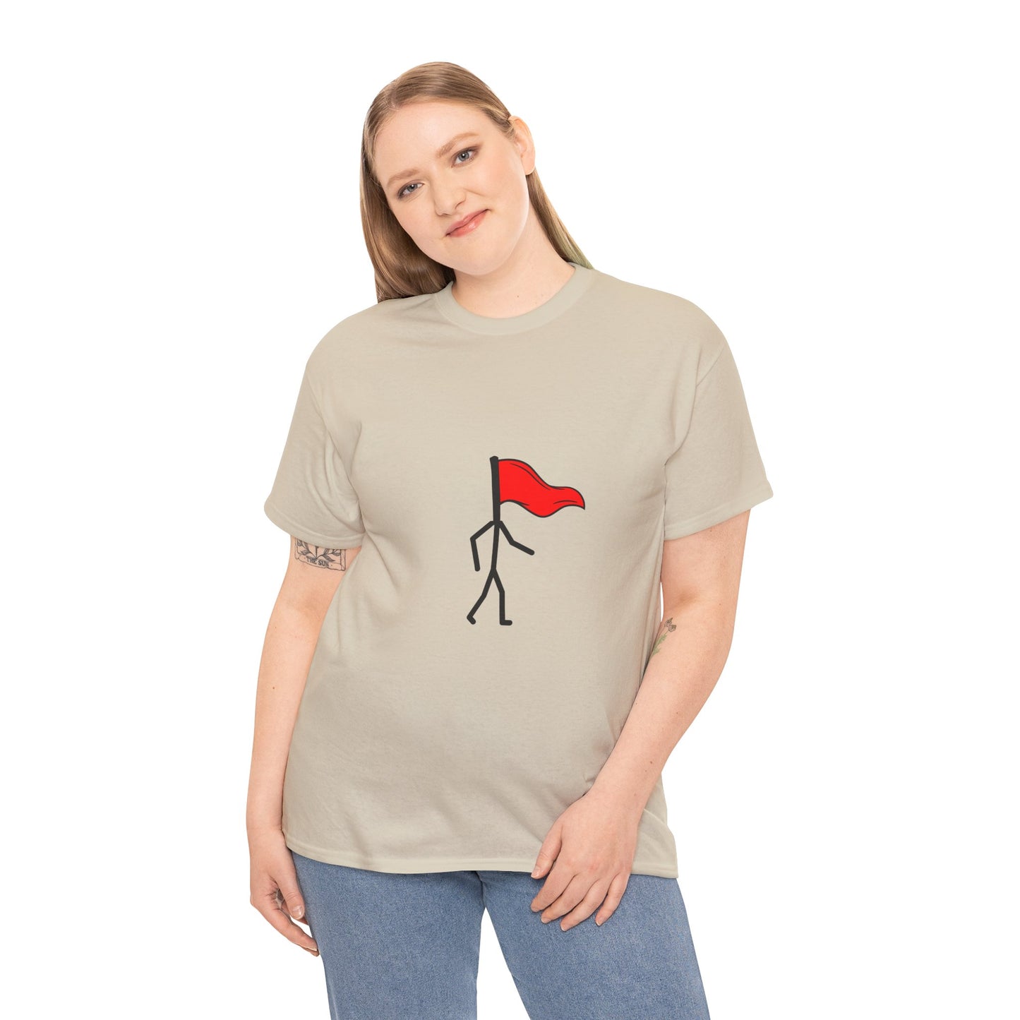 Walking Red Flag Unisex Cotton T-Shirt