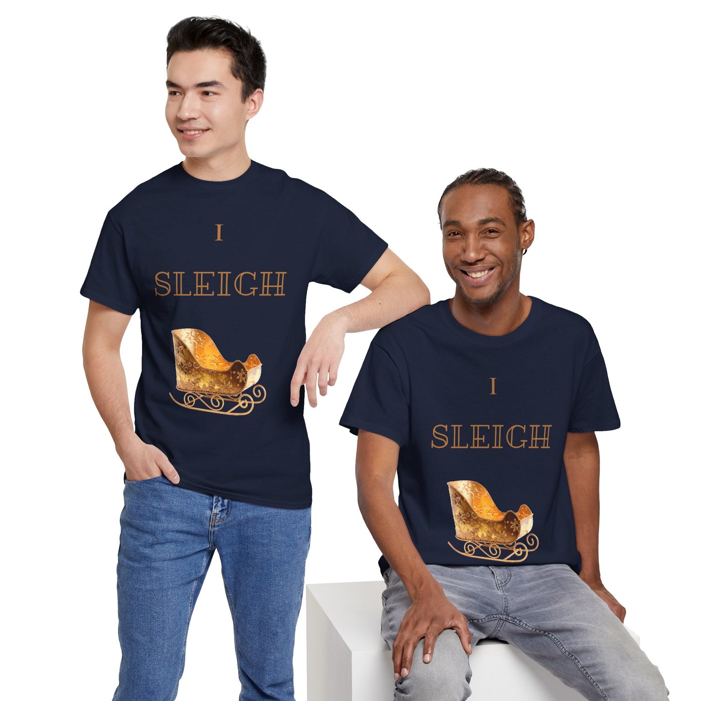 I Sleigh Holiday Unisex Heavy Cotton Tee