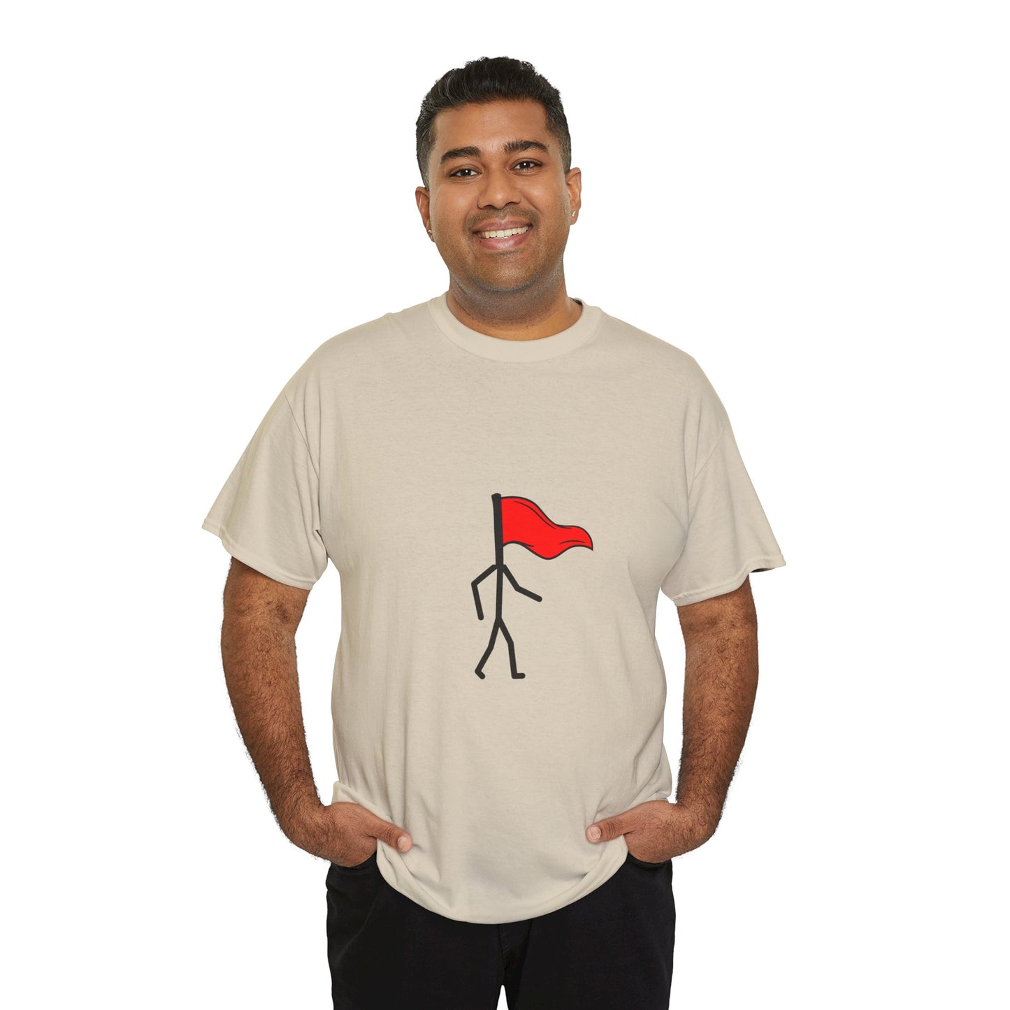 Walking Red Flag Unisex Cotton T-Shirt