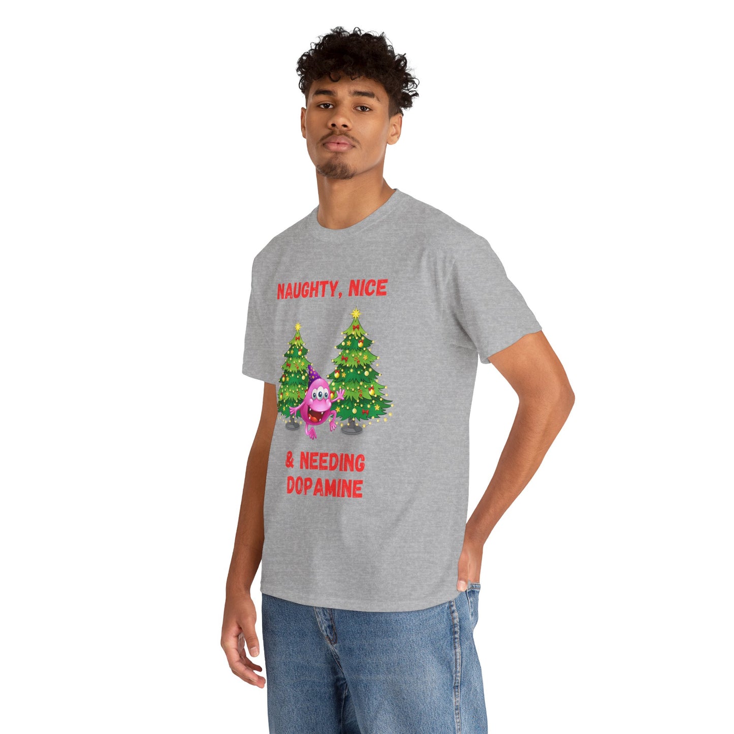 Naughty, Nice & Needing Dopamine Unisex Heavy Cotton Tee