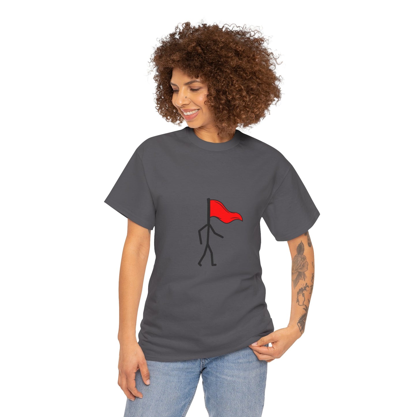 Walking Red Flag Unisex Cotton T-Shirt