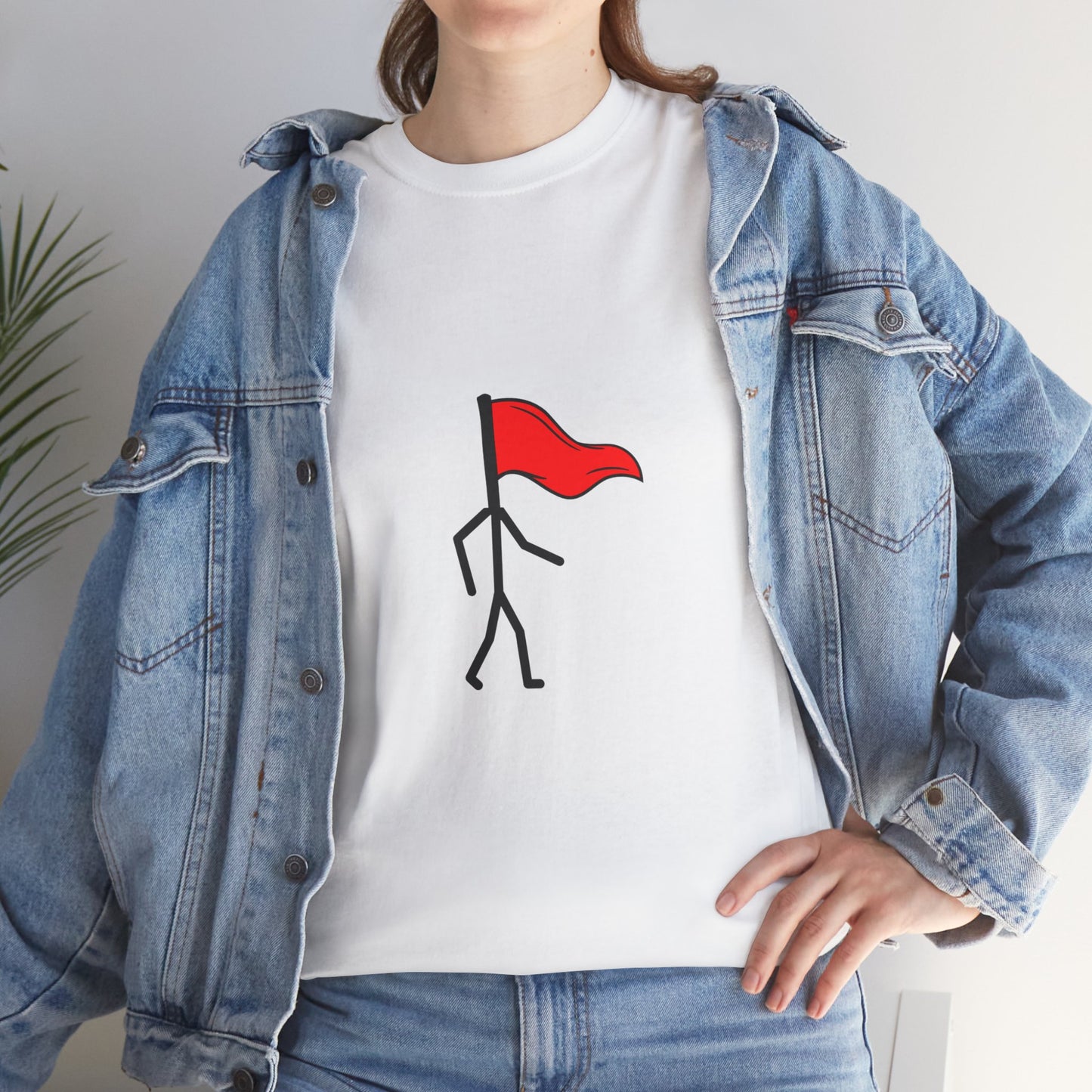 Walking Red Flag Unisex Cotton T-Shirt