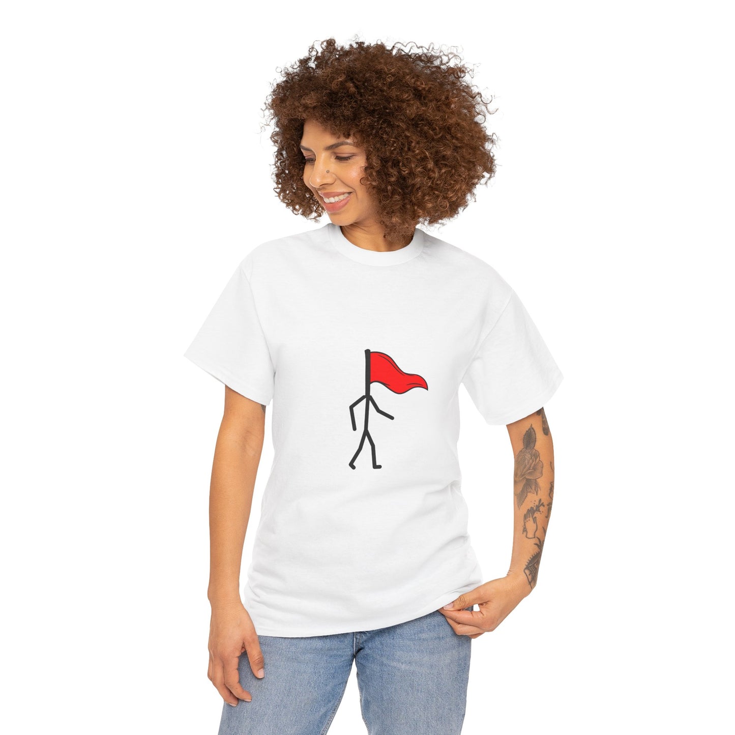 Walking Red Flag Unisex Cotton T-Shirt