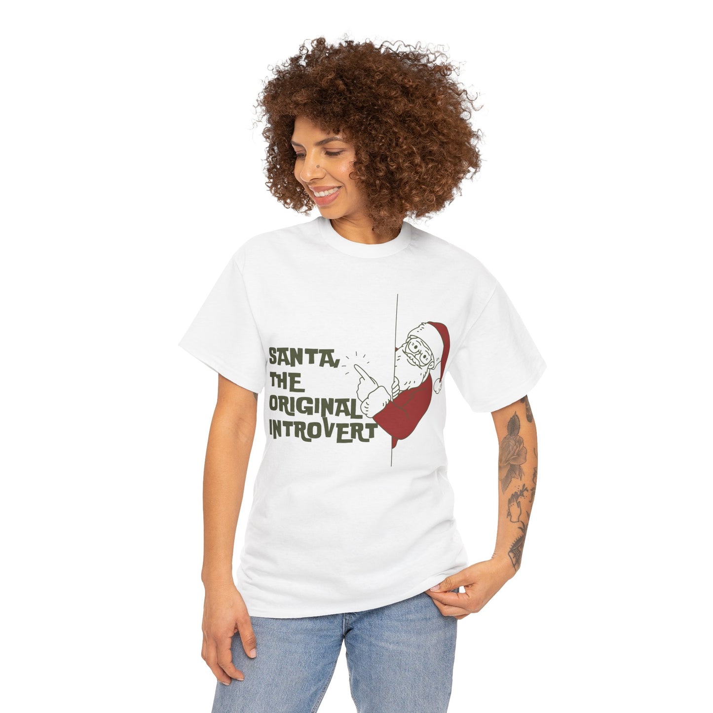 Santa.  The Original Introvert Unisex Heavy Cotton Tee