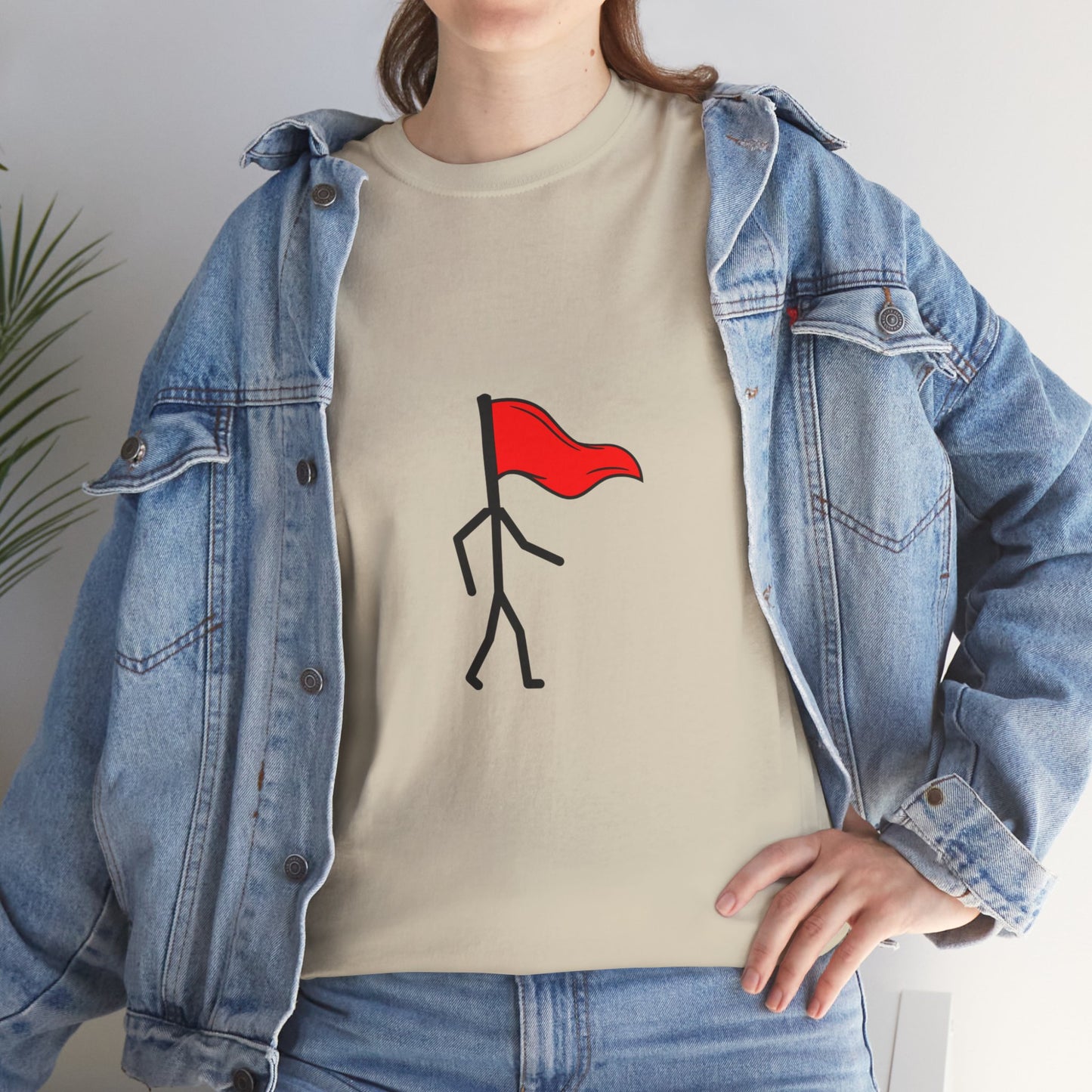 Walking Red Flag Unisex Cotton T-Shirt