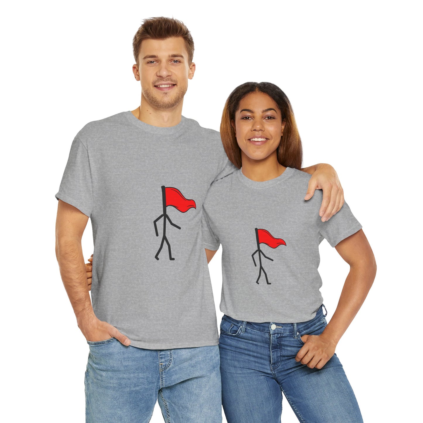 Walking Red Flag Unisex Cotton T-Shirt