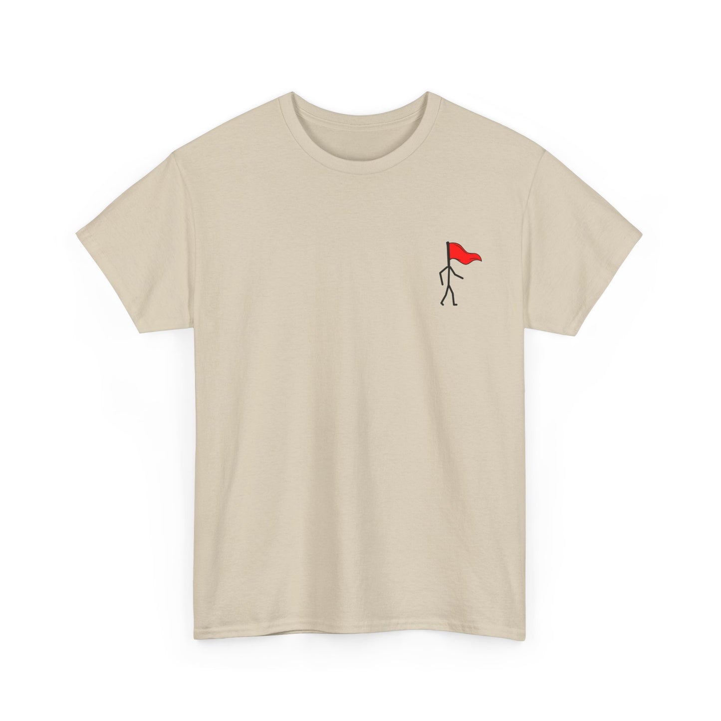 Small Walking Red Flag Unisex Heavy Cotton Tee