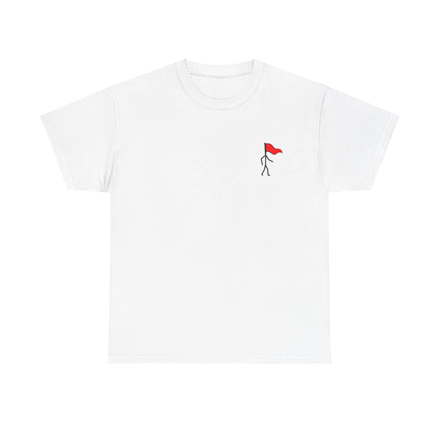 Small Walking Red Flag Unisex Heavy Cotton Tee