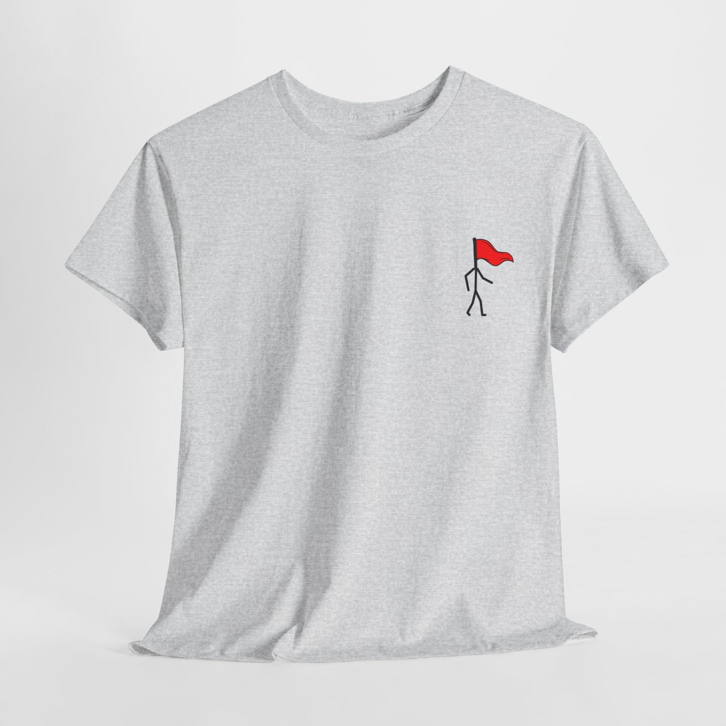 Small Walking Red Flag Unisex Heavy Cotton Tee