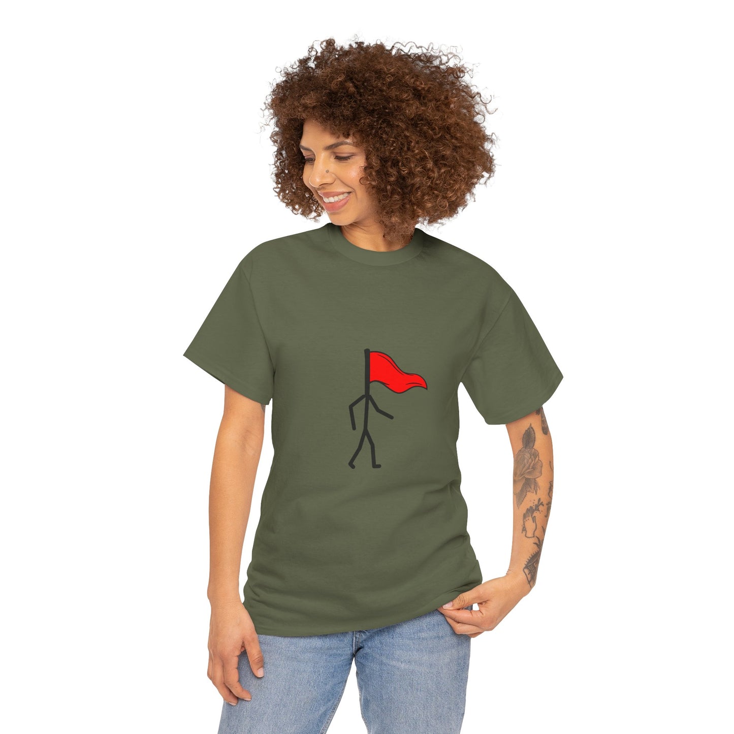 Walking Red Flag Unisex Cotton T-Shirt