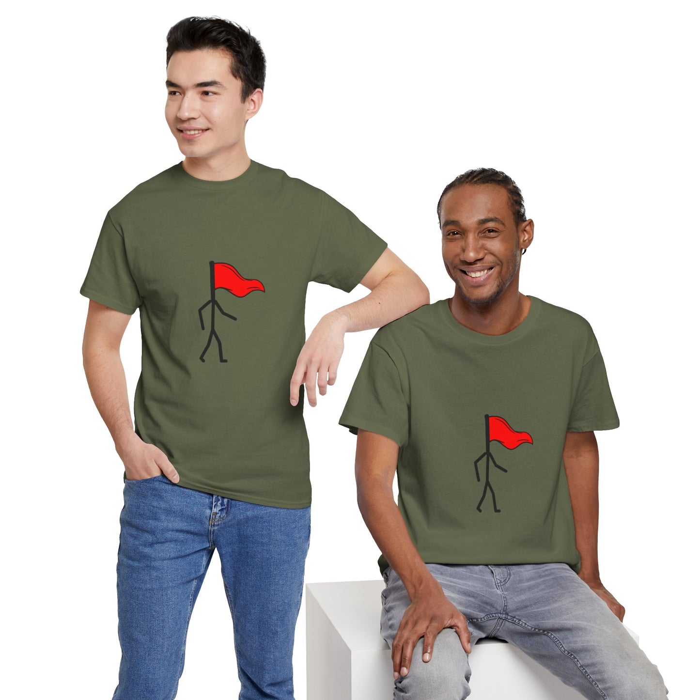 Walking Red Flag Unisex Cotton T-Shirt