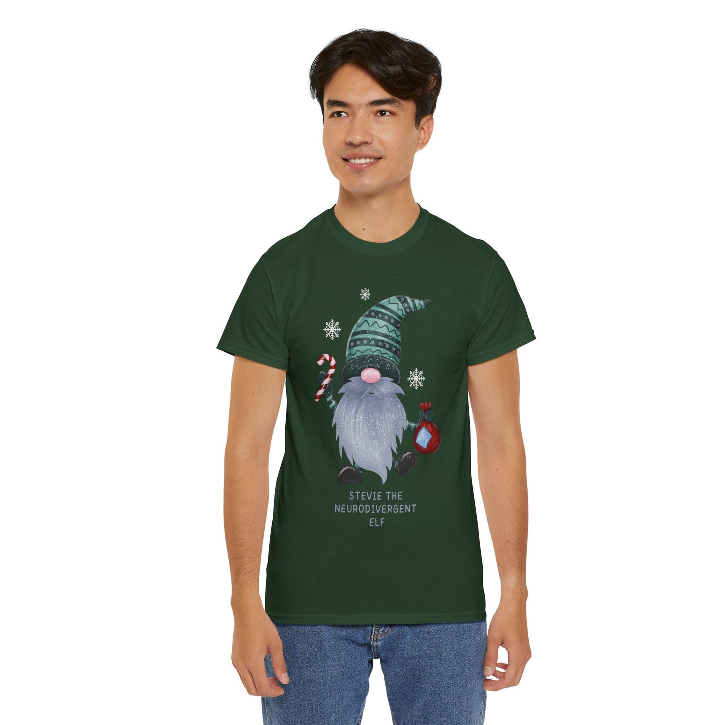 Stevie, the neurodivergent elf Unisex Heavy Cotton Tee