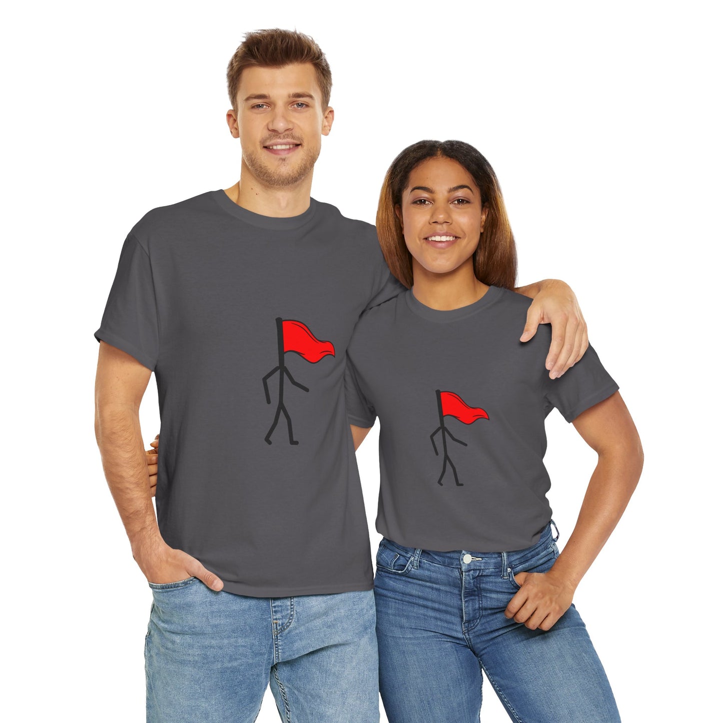 Walking Red Flag Unisex Cotton T-Shirt