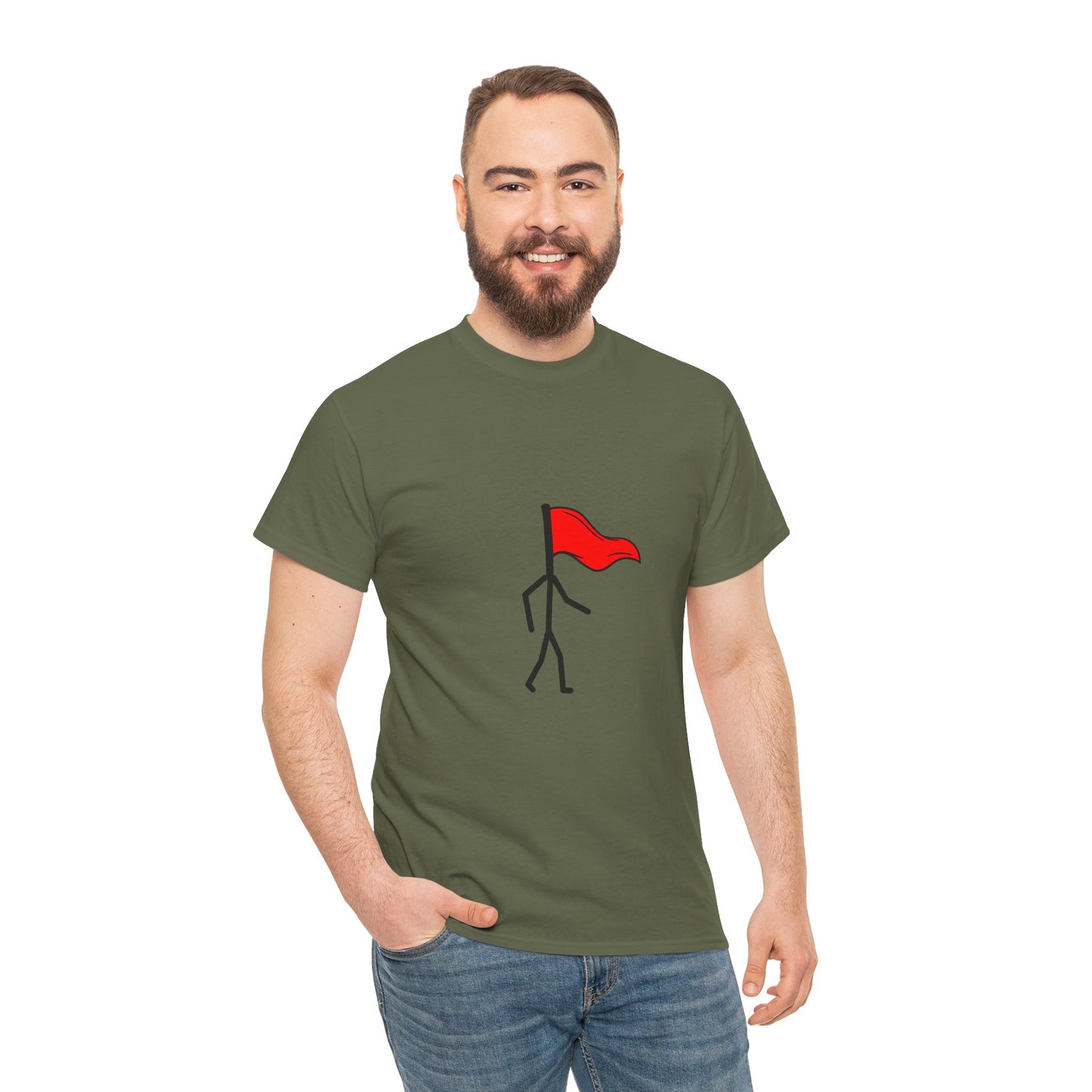 Walking Red Flag Unisex Cotton T-Shirt