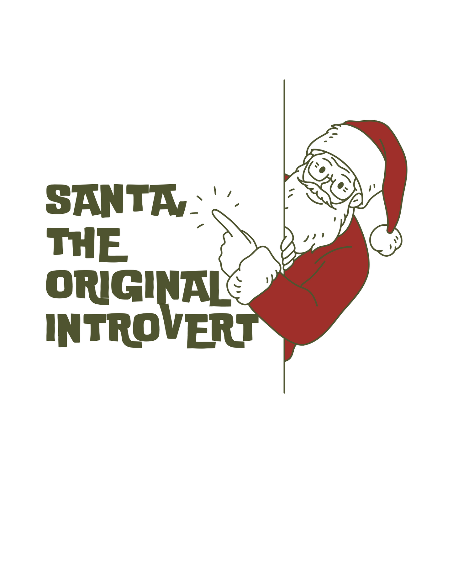 Santa.  The Original Introvert Unisex Heavy Cotton Tee